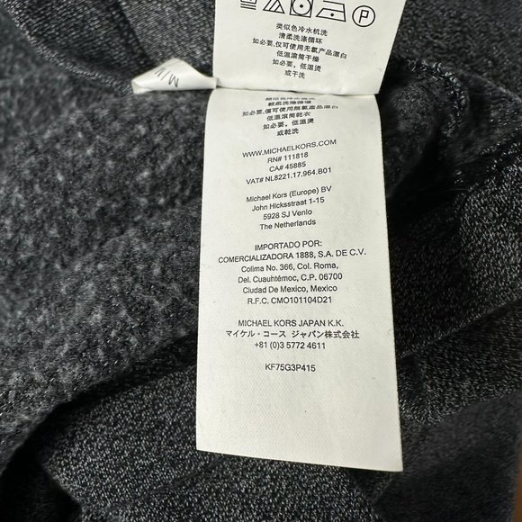 Michael Kors 1/4 Zip Pullover Sweater, Size Medium, Dark Gray/Black Trim - Picture 7 of 7